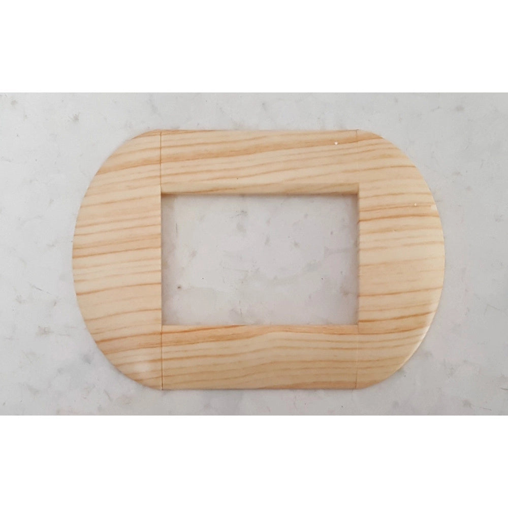 Trade Shop - Placca Placche Placchette Compatibili Living International Light Bombate Bticino - Pino Chiaro -7 Fori     -