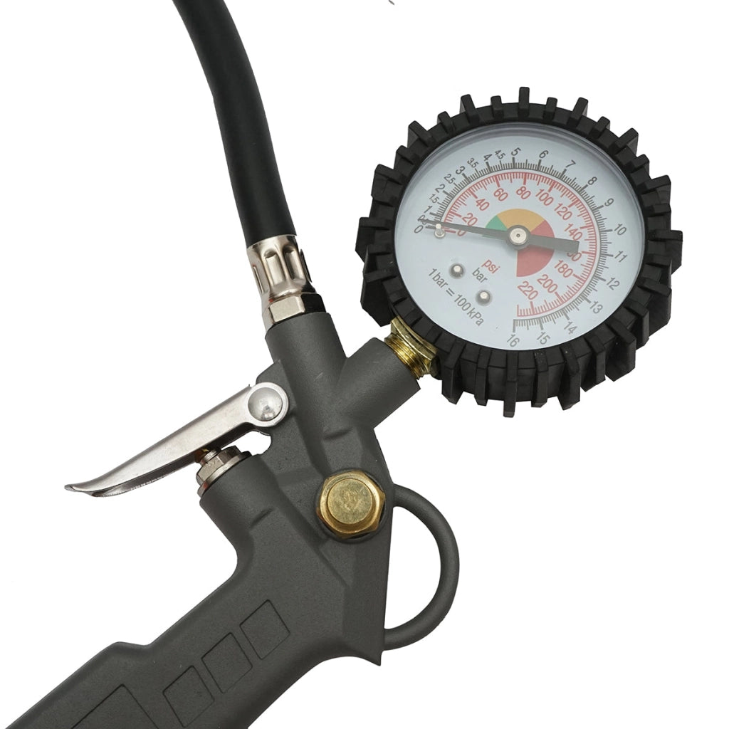 Set di 5 pezzi ad aria compressa con tubo a spirale da 5 m, ideale per lavaggio, verniciatura, gonfiaggio e soffiaggio. Breckner Germany