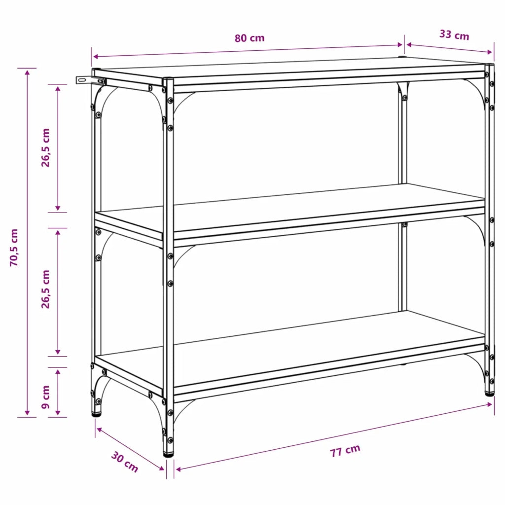 Armadio per Libri Rovere Nero 80 x 33 x 70,5 cm 881110