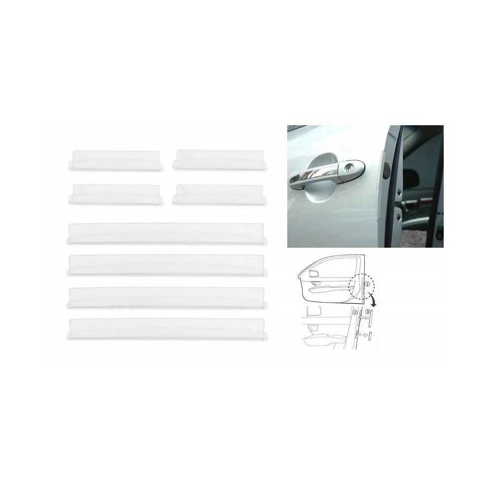 Trade Shop - Set 8pz Protezione Universale Guarnizione Portiera Auto Adesiva Flessibile Paracolpi -