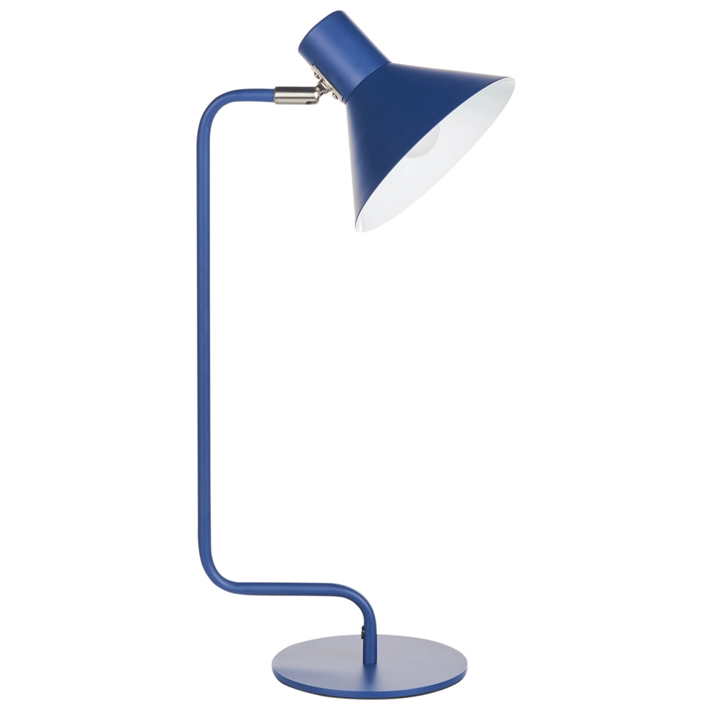Lampada da Tavolo Blu Scuro Ferro 50 cm Paralume Conico Comodino Luce Camera da Letto Soggiorno Moderno
