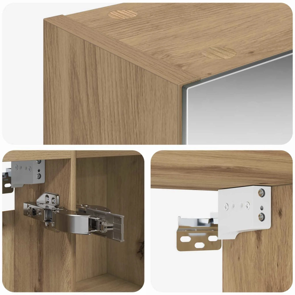 Mobiletto per specchio da bagno con porta Rovere Artigianale