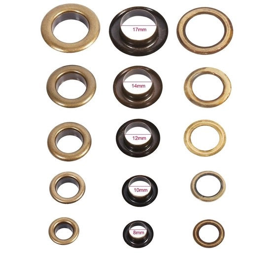 Occhi di Metallo Antichi per Manufatti Artigianali - Sostenibili e Facili da Utilizzare - Adatti per Pelle e Canapa - Cerniere per Abbigliamento e Calzature -