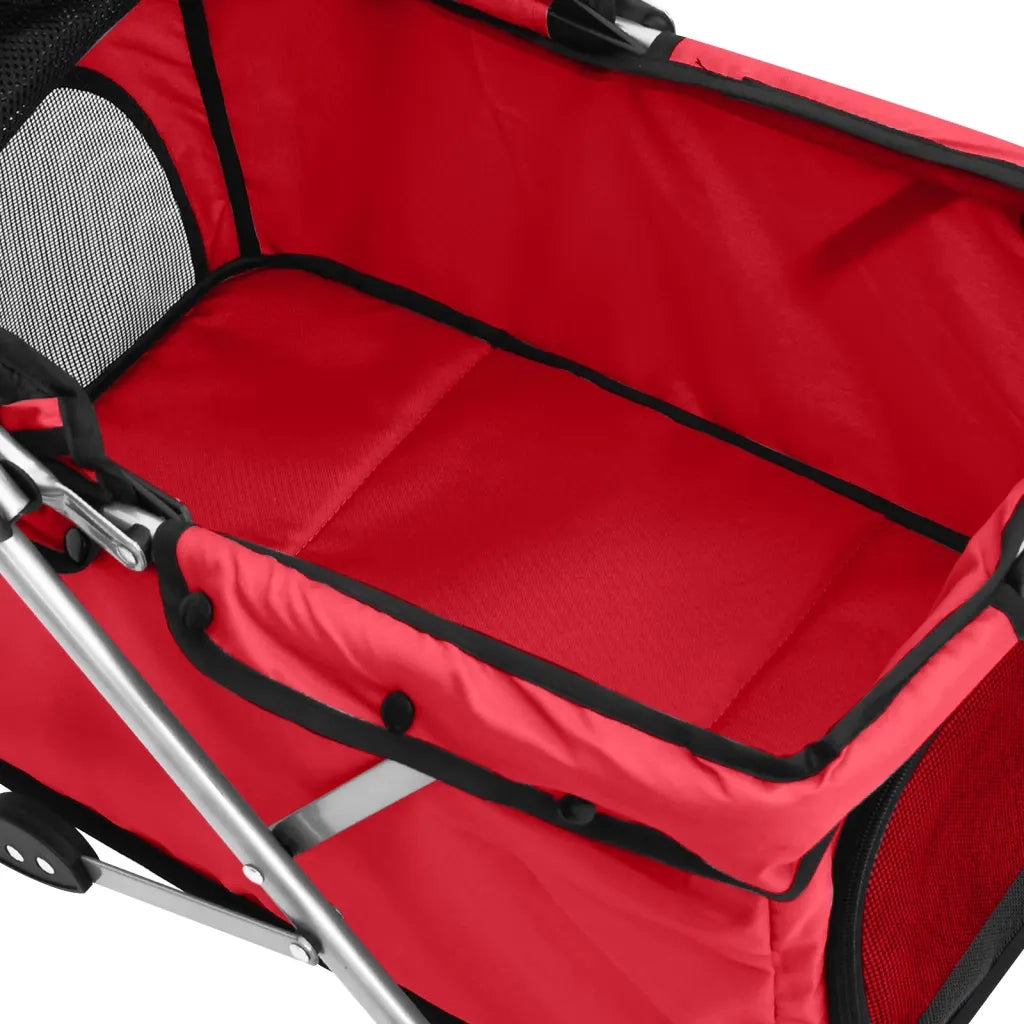 Passeggino per Cani Pieghevole Rosso 76x50x100cm Tessuto Oxford 172199