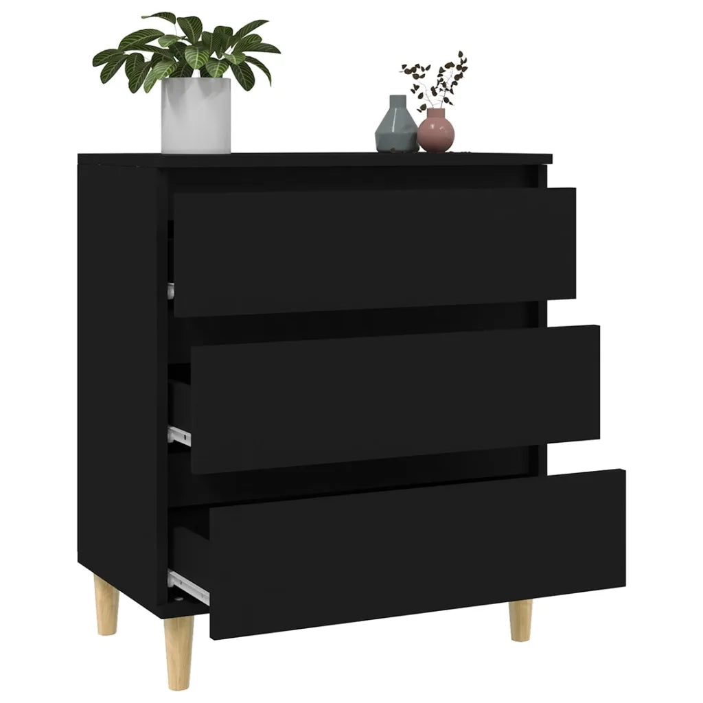 Credenza | Madia | Buffet da pranzo | Armadio da pranzo Nero 60x35x70 cm in Legno Multistrato
