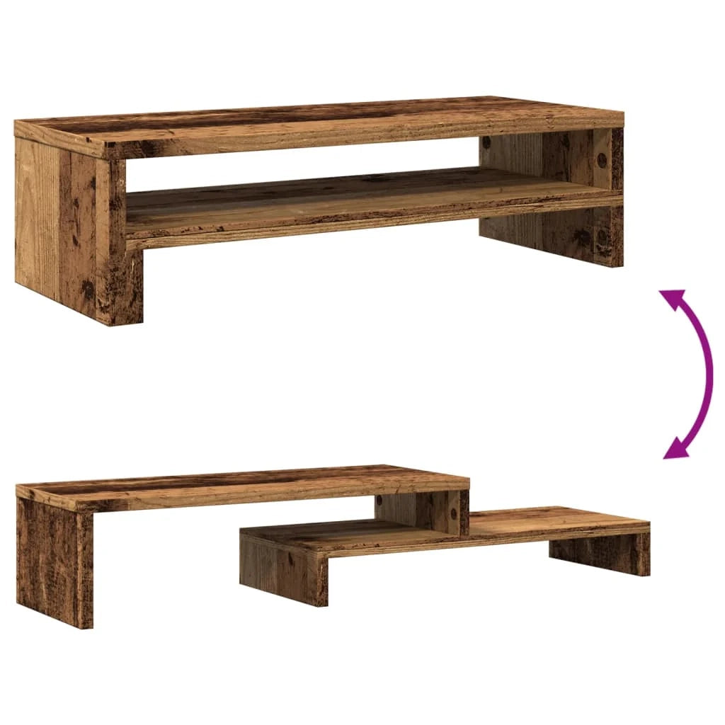 Supporto per monitor mobile da scrivania legno vecchio 54 x 22 x 15 cm legno ingegnerizzato marrone 02_0045013