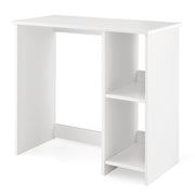 Scrivania salvaspazio da casa e ufficio 80x40x74cm per ambienti piccoli-Scrivania per computer con 2 ripiani Bianco