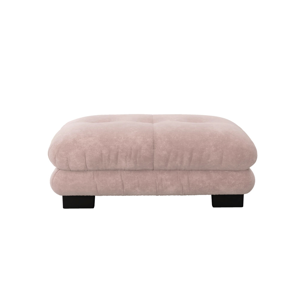 DIVANO modulare in chenille rosa con ottomani mobili