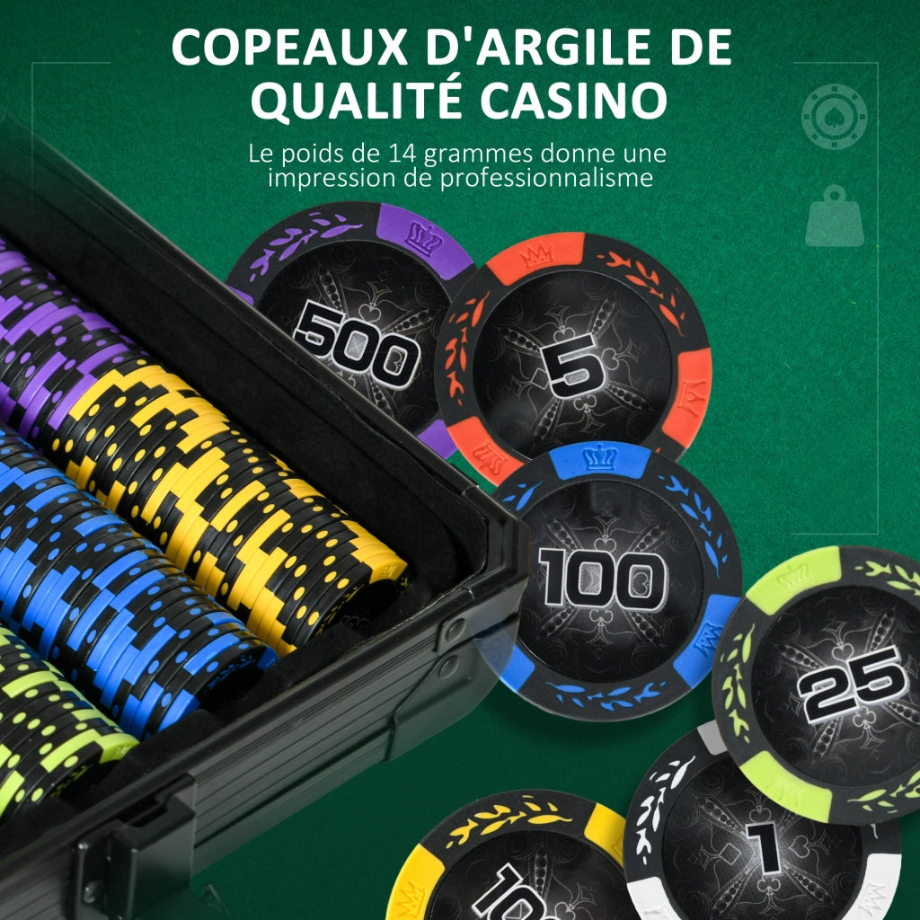 Set di Poker Completo ¨C Zephmum ¨C 500 gettoni 5 dadi 2 mazzi di carte 3 bottoni