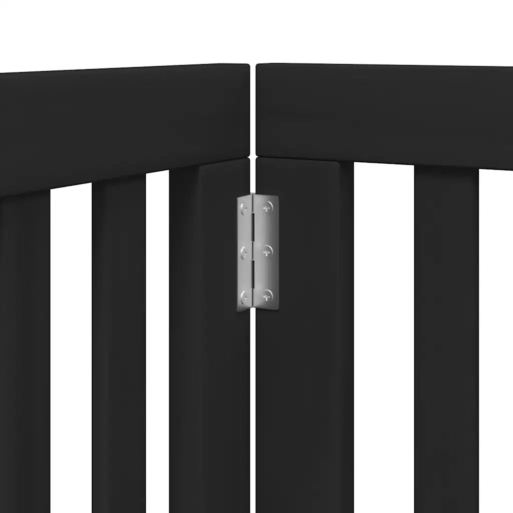 Cancello per Cani Porta Pieghevole Nero 9 Pannelli 450cm Pioppo CFW9622398