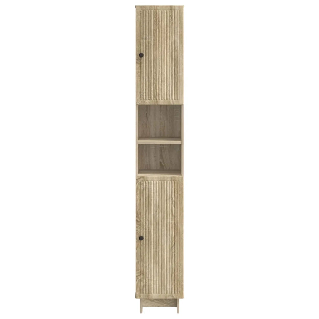Armadio da Bagno con Ripiano Aperto EDE Rovere Sonoma 895937