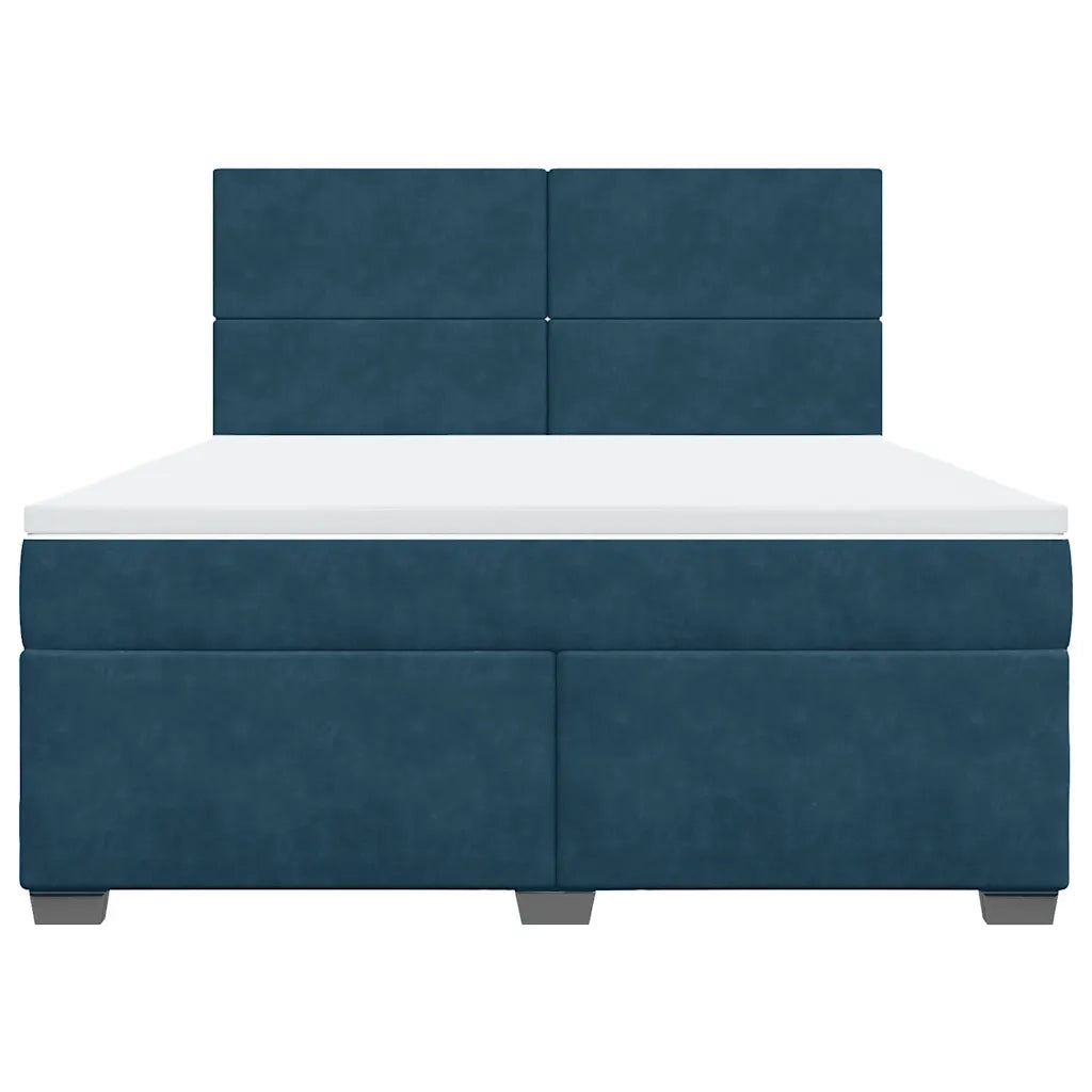 Giroletto a Molle con Materasso Blu 180x200 cm in Velluto 3290976