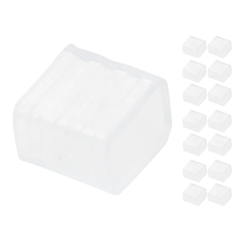 15 Gommini PVC di Chiusura per Striscia LED Impermeabile Passo 12mm Interno 16x8mm