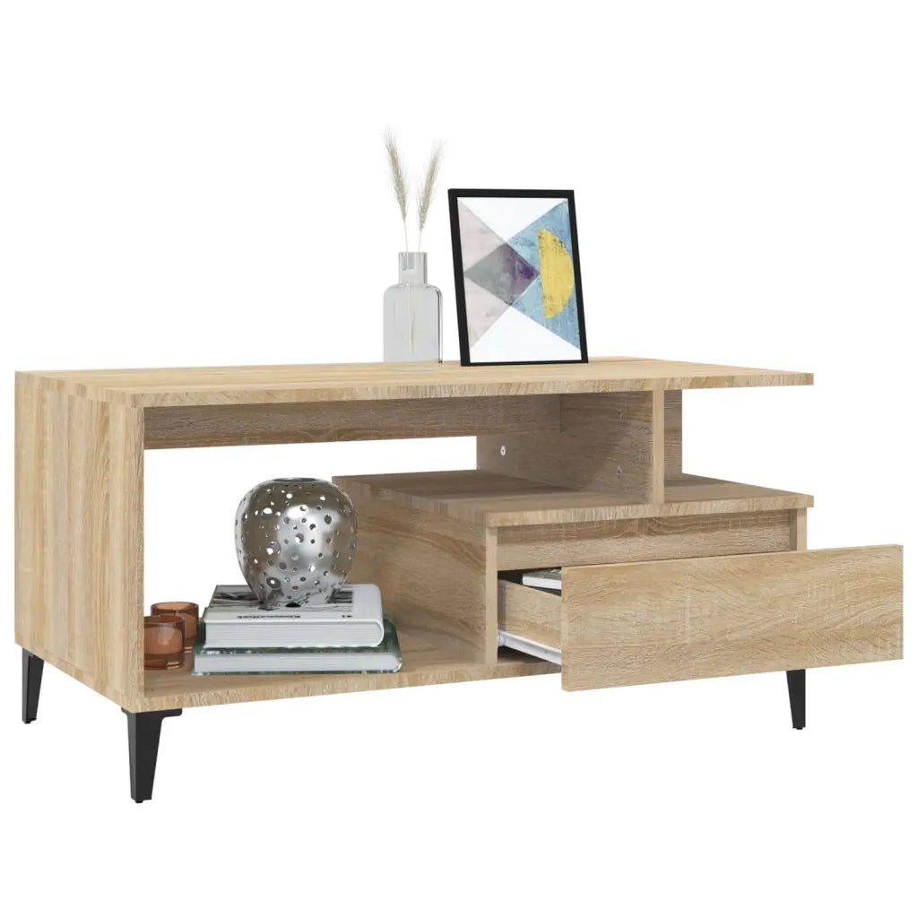 Tavolino da Salotto Rovere Sonoma 90x49x45 cm Legno Multistrato cod mxl 22719