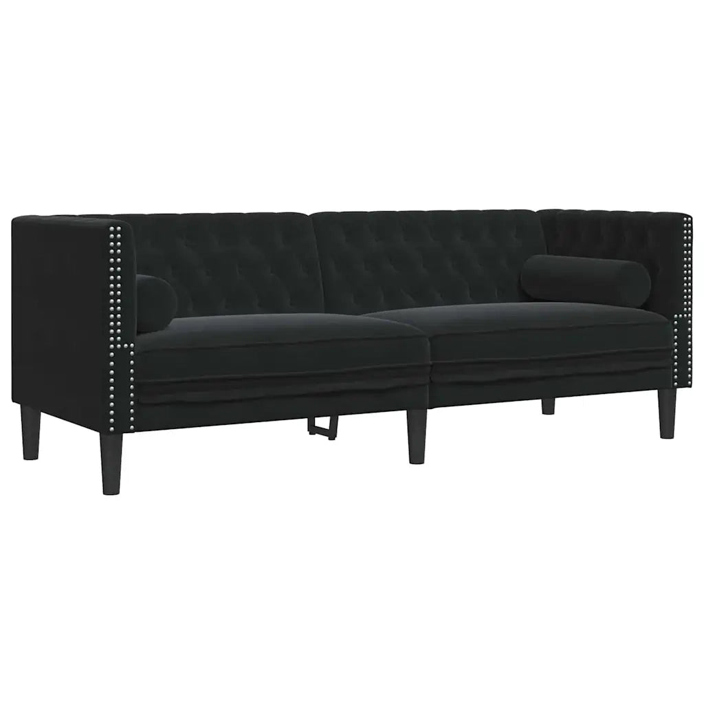 Divano Nero 194 x 74,5 x 70,5 cm Velluto