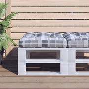 vidaXL Cuscino per Pallet a Quadri Grigio 58x58x10 cm in Tessuto