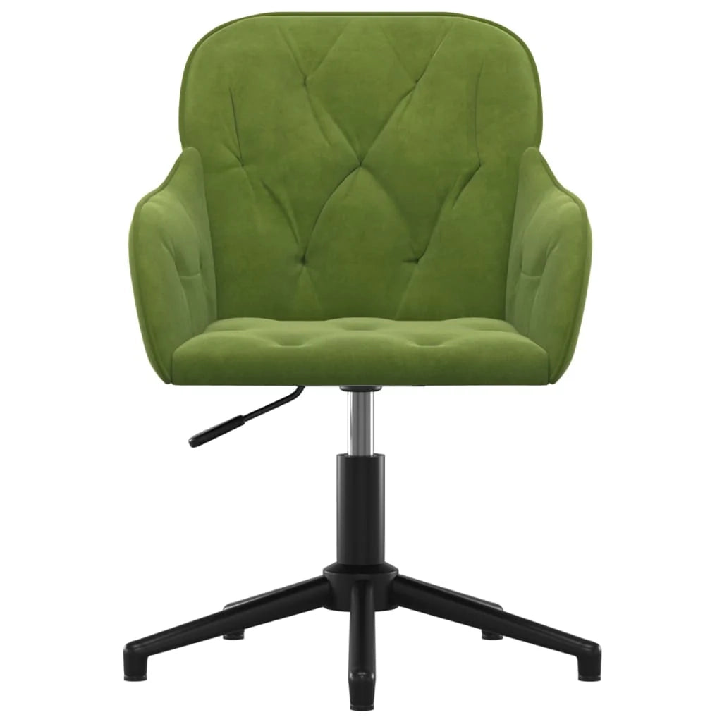 Sedia girevole da ufficio/studio velluto verde chiaro 02_0024185