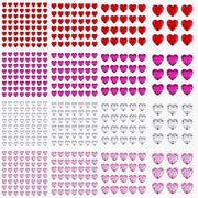 Sticker Hart di Vetro Acril - Stickers con Paillette - Adesivi per Gioielli Fai da Te - 4 Colori 4 Dimensioni - Paillette Artigianali - Attività per Bambini - Paillette per il Viso.