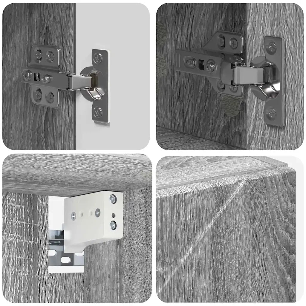vidaXL Set di mobili per il bagno 4 pcs Grigio sonoma 30 x 35 x 192 cm