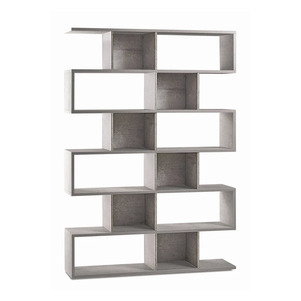Libreria modulare 6 piani 150x37x215H cm in kit colore Cemento