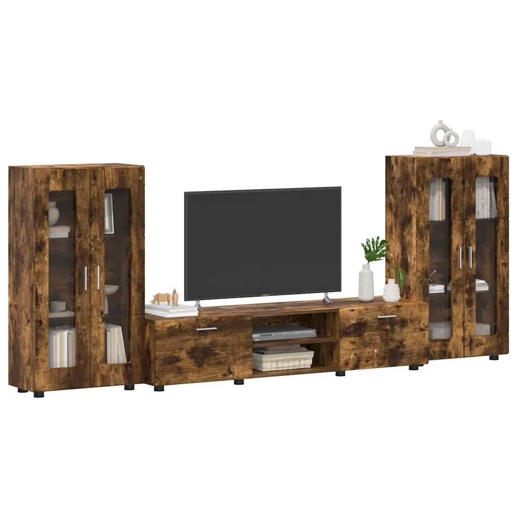 Set mobile TV con cassetto FLORIN Rovere fumé Legno multistrato
