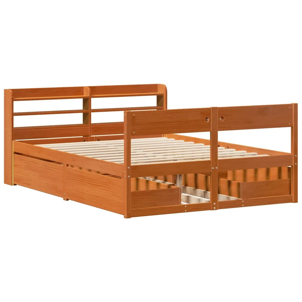 Letto senza Materasso Marrone Cera 120x200 cm in Legno di Pino 3307127