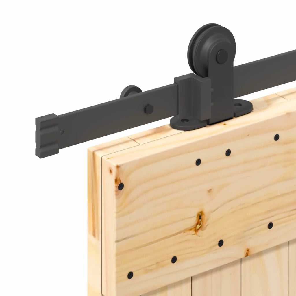 Porta scorrevole NARVIK Naturale e Nero 70 x 210 cm (152,5 cm)