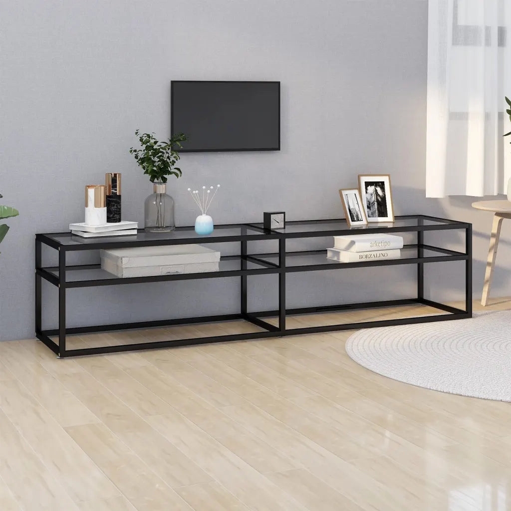 Mobile TV | Armadietto TV | Mobile Porta TV Trasparente 180x40x40,5 cm in Vetro Temperato