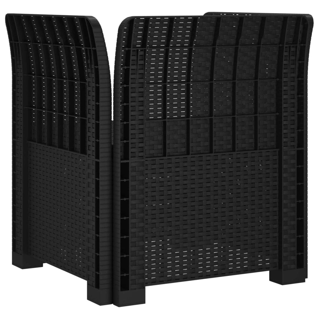 Poltrona a 1 Posto con Cuscino Aspetto Rattan PP Antracite 8011852