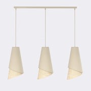 Lampada a sospensione MODA in acciaio e tessuto effetto rattan