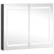 Armadietto Bagno | Armadio da bagno con Specchio e LED 80x12,2x68 cm