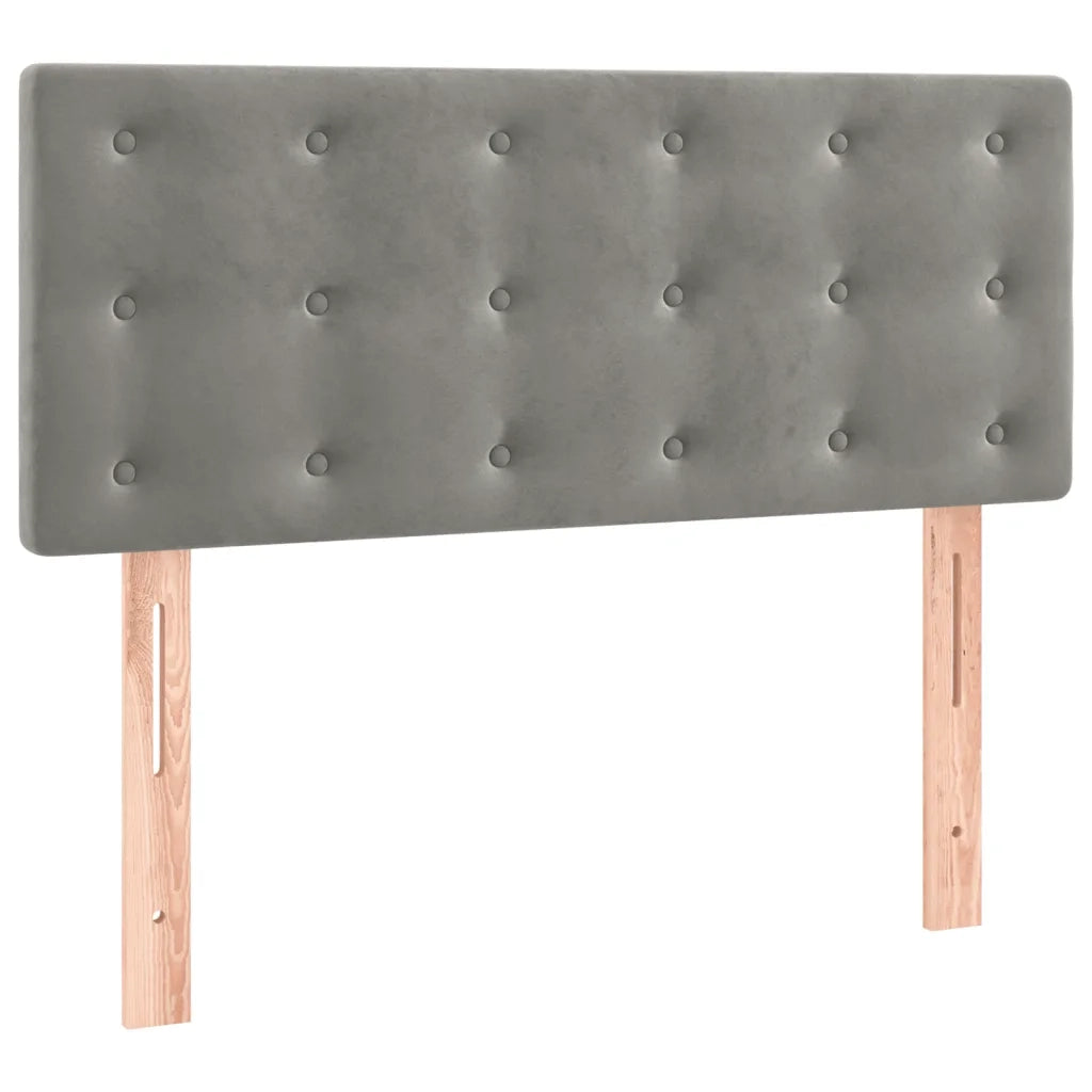 Giroletto a Molle con Materasso Grigio Chiaro 80x200 cm Velluto 3127697