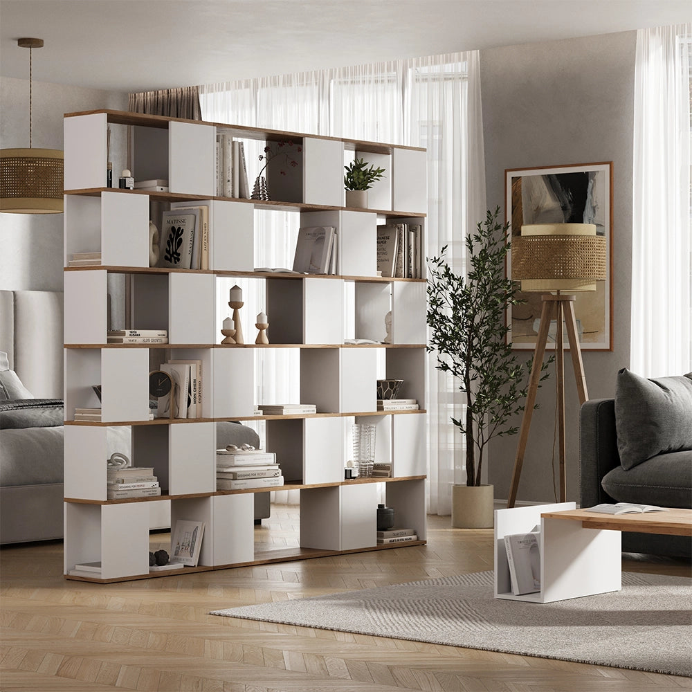 Vicco Divisorio per ambienti Rovere bianco/dorato 60 x 186 cm