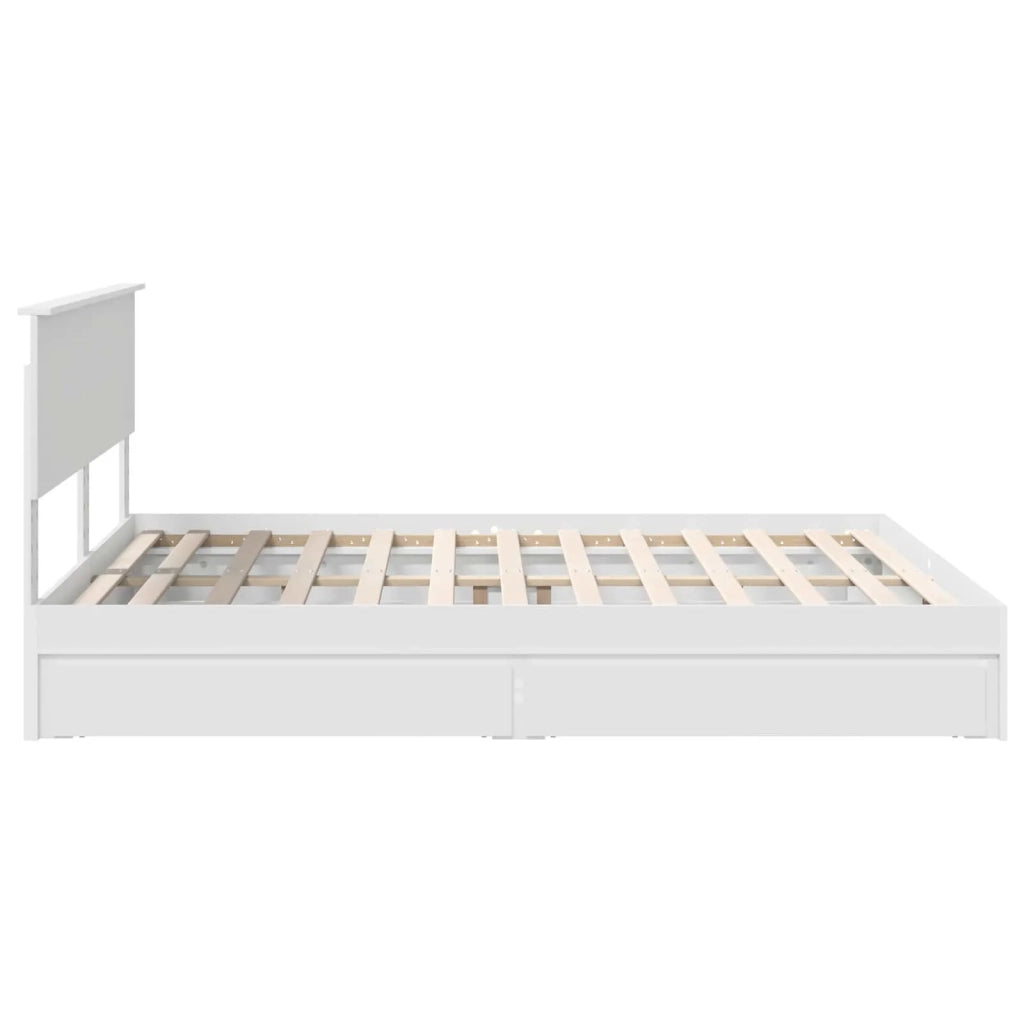 Letto con Contenitore Bianco 160 x 200 cm Legno multistrato