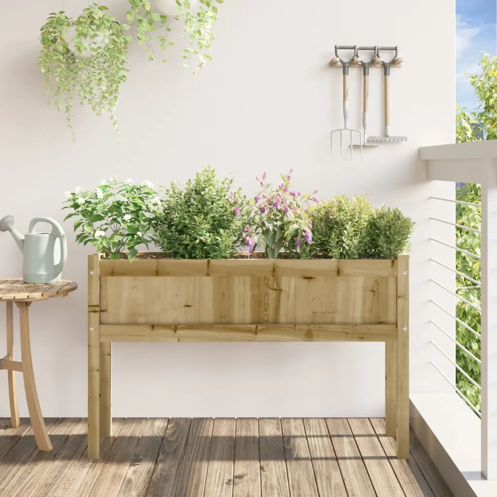 Fioriera Giardino con Gambe-Vaso da giardino 110x31x70 cm Legno Pino Impregnato