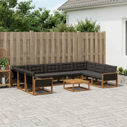 Set di divani da esterno con cuscino 10 pcs Naturale e Nero 3381688