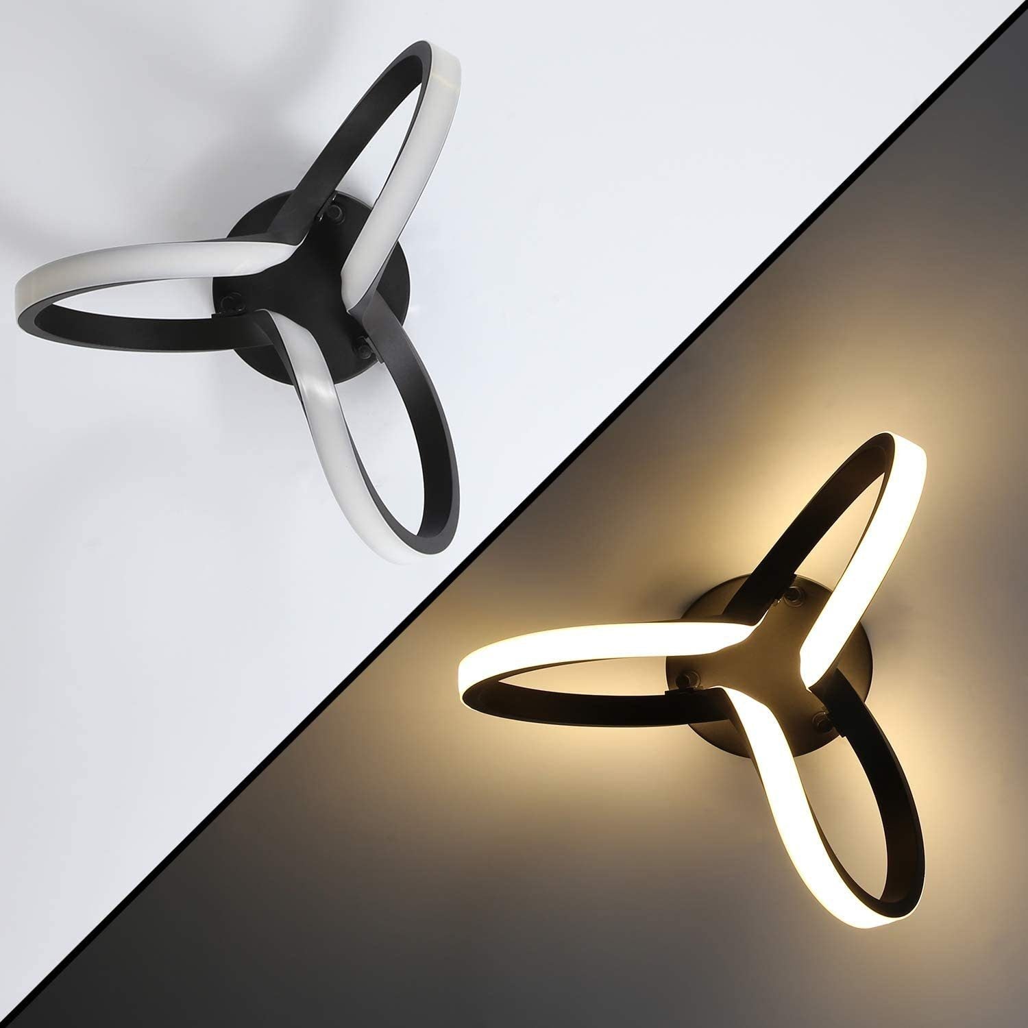ZMH Lampada da soffitto plafoniera LED moderna 31cm alluminio per interni soggiorno camera letto
