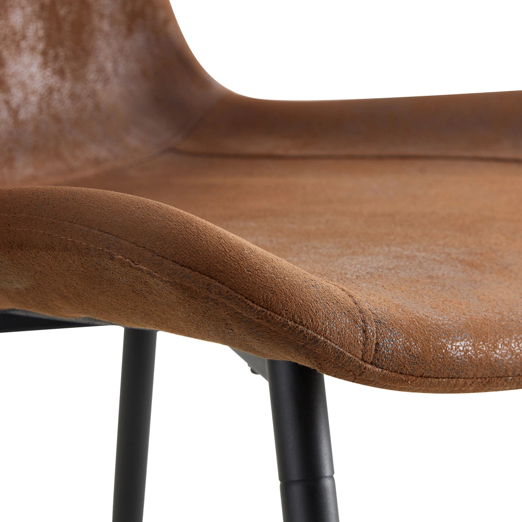 Tavolo da pranzo rotondo con 4 sedie in MDF, piano da 100 cm, stile moderno, per sala da pranzo, marrone e nero