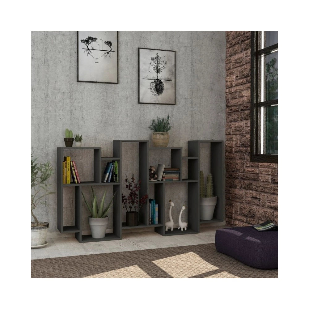 Libreria orizzontale bifacciale Karmato 96x168,5 colore antracite