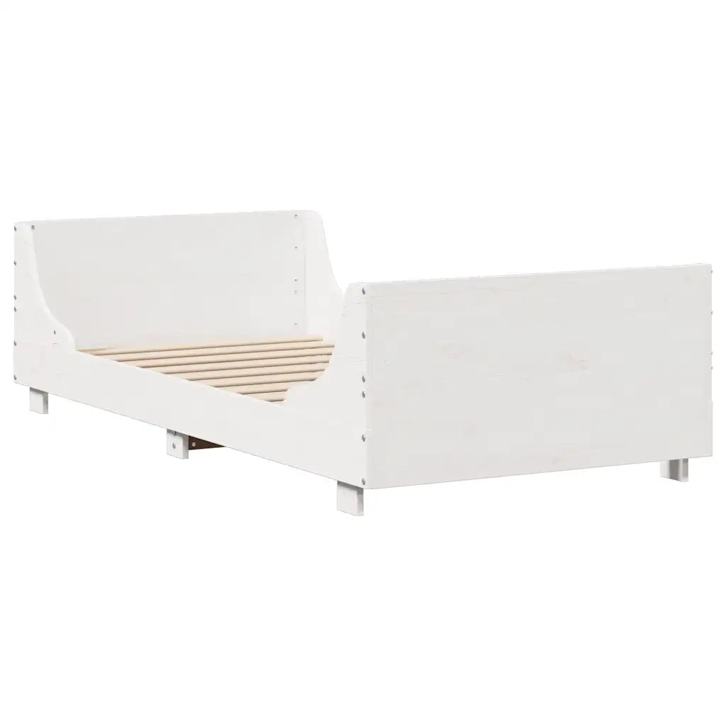 Giroletto senza Materasso Bianco 75x190 Legno Massello di Pino