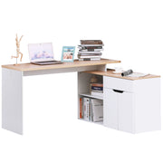 Scrivania Multimediale con Cassetti e Ripiani ¨C Zephmum ¨C Legno Rovere 90x50x75