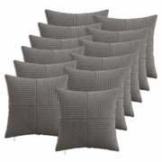 Federa 12 pcs ALMELO Grigio Scuro 45 x 45 cm corduroy 914754