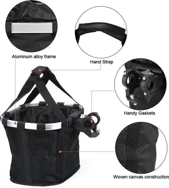 Porta cane per bicicletta - Portatile - Cesto per cane nero - Cesto per cane da portare in bicicletta - Cesto per cane da portare davanti - Cesto per cane elettrica bicicletta - Tasca per cane da bicicletta - Cesto per cane da portare davanti