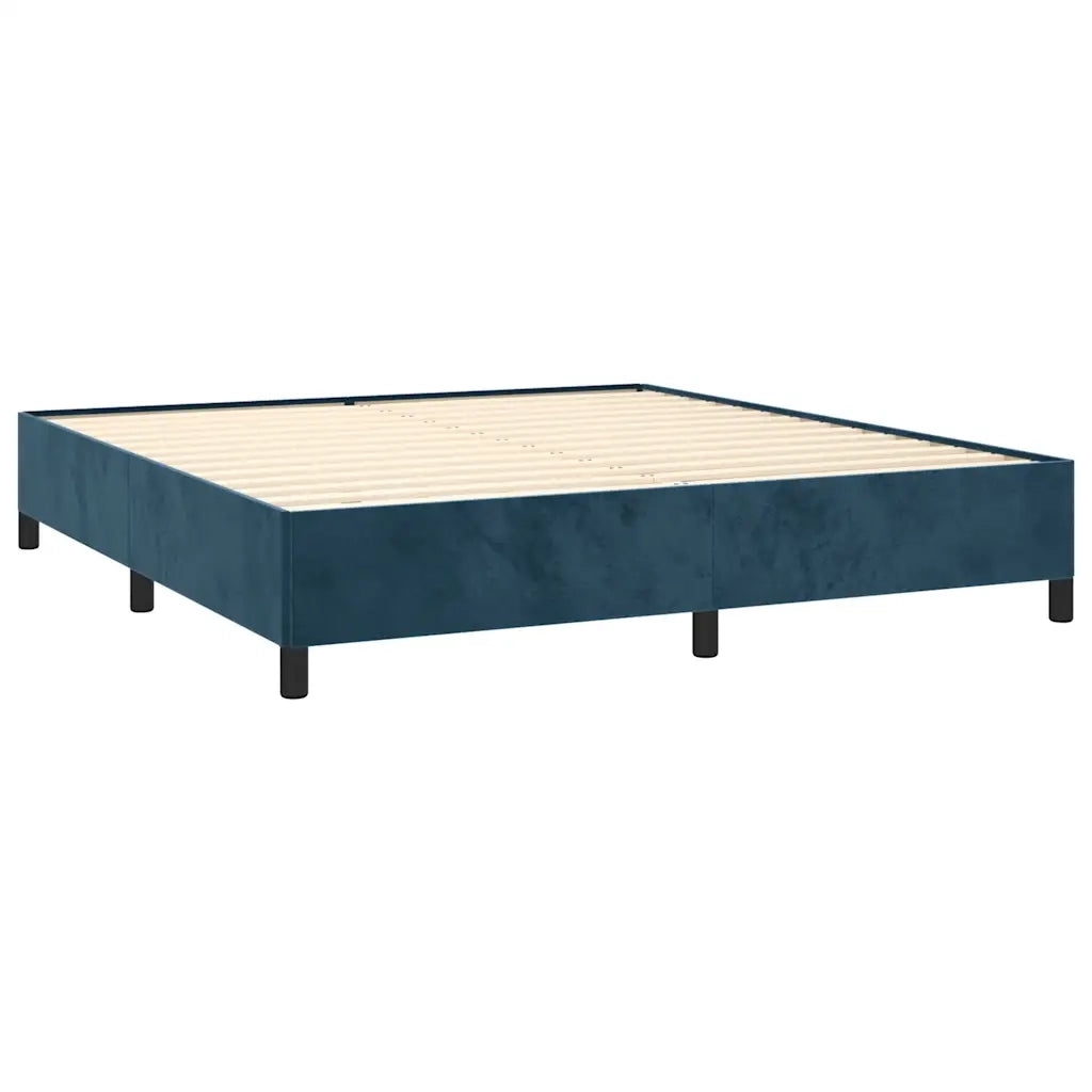 Giroletto a Molle con Materasso Blu Scuro 180x200 cm in Velluto 3129349