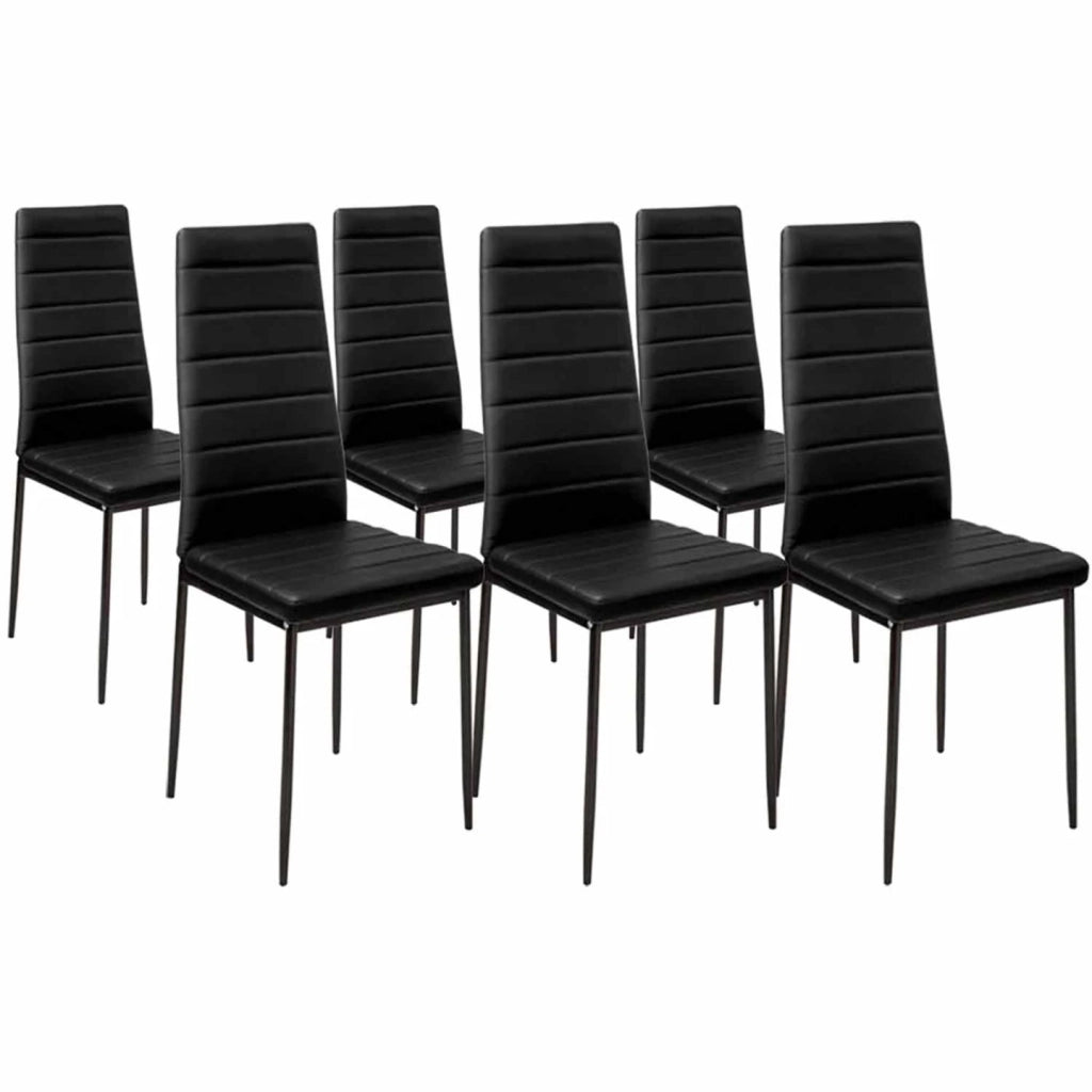 IDMarket - Set di 6 sedie da pranzo ROMANE nere