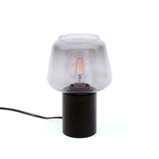 Lampada da tavolo Italux Romio nera vetro fumé E27