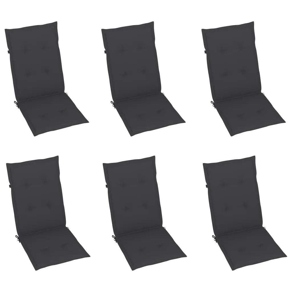 Sedie da Giardino Reclinabili 6 pz con Cuscini Massello Acacia cod mxl 6426