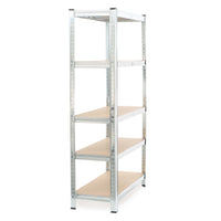 Scaffale per carichi pesanti zincato 180x90x40cm 875 kg Sistema a incastro Acciaio 5 ripiani