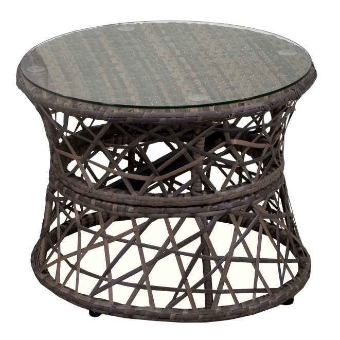 Poltrona da Giardino con Cuscino e Tavolino in Alluminio e Polyrattan  Baltimora Grigio