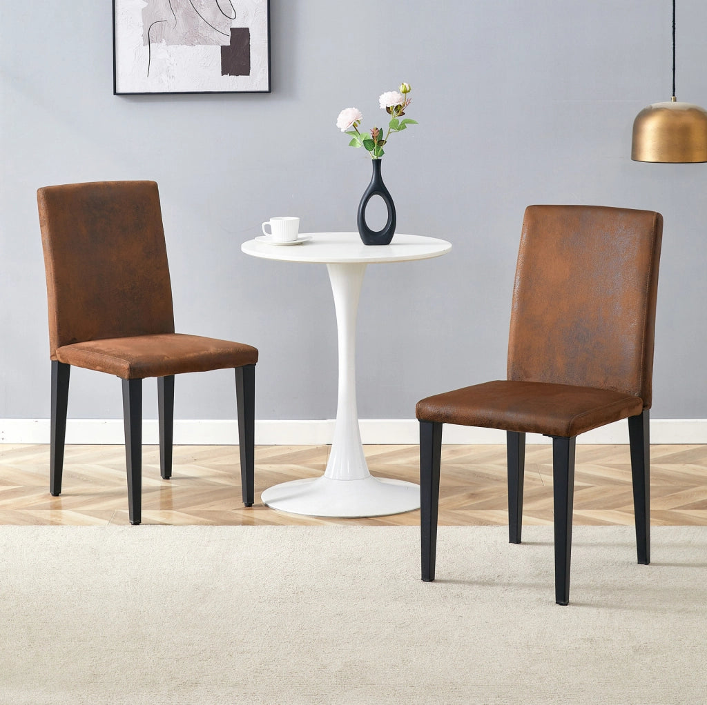 SEDIA da pranzo Set da 2 pezzi 90 cm marrone e nero in tessuto e metallo